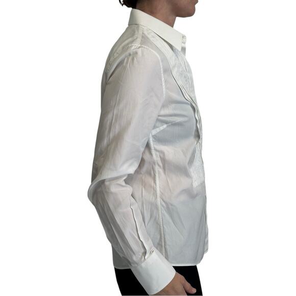 Dolce & Gabbana Lace front Tuxedo Shirt White size IT 38 - Picture 7 of 13